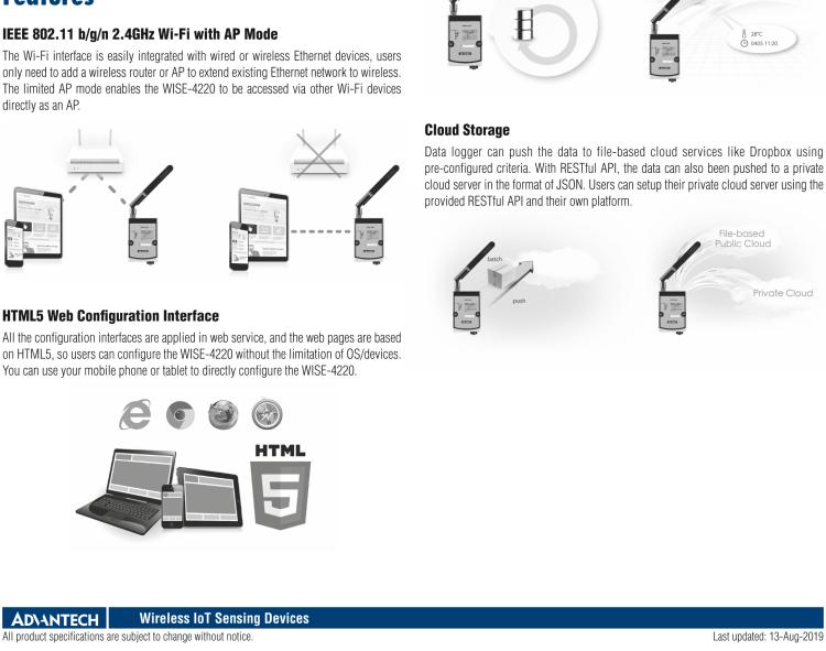 研華WISE-4220-S231 內置溫濕度傳感器物聯(lián)網(wǎng)無線傳感器節(jié)點