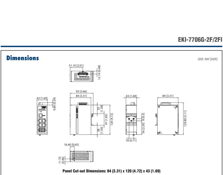 研華EKI-7706G-2FI 4GE+2G SFP網(wǎng)管型工業(yè)以太網(wǎng)交換機(jī)，-40～75℃