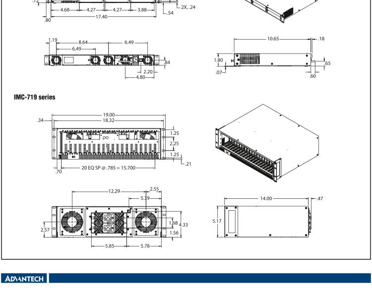 研華IMC-719-2AC 智能模塊化20插槽光電轉(zhuǎn)換器專用機(jī)箱，2交流電源，不帶電源線