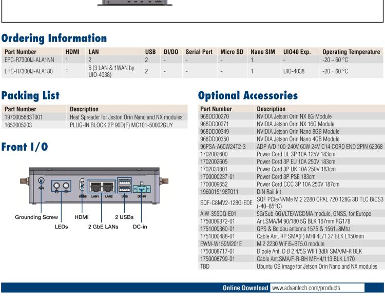 研華EPC-R7300 工業(yè)級Nivida Jetson Orin邊緣智能系統(tǒng)