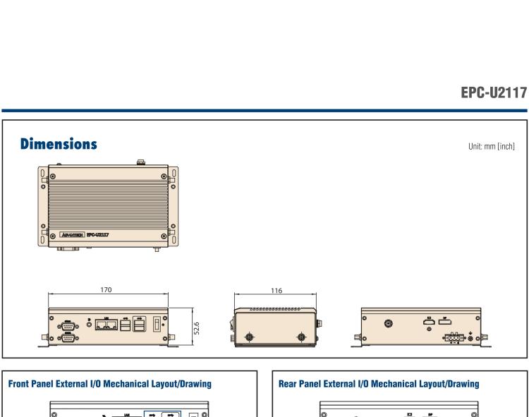 研華EPC-U2117 Intel Atom第六代Apollo Lake無風(fēng)扇嵌入式工控機(jī)，板載eMMC，CANBUS