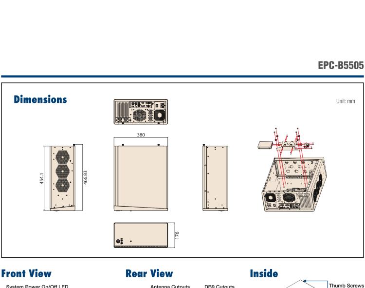 研華EPC-B5505 適配Intel? 第6/7代 Core ? i/Xeon E3系列處理器，搭載H110芯片組。標(biāo)準(zhǔn)4U上架，廣泛適用于各種行業(yè)。