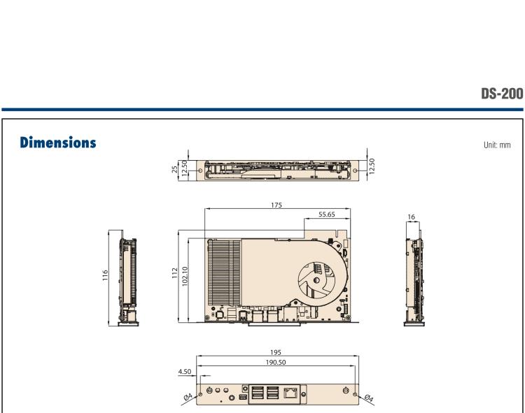 研華DS-200 Intel ? 第八代 Core? i3/i5 SDM，支持4K三顯的數(shù)字標牌播放器