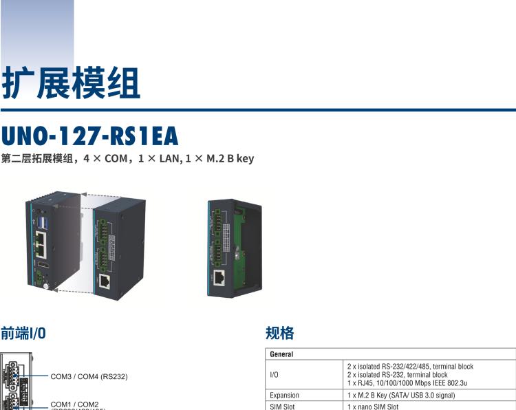 研華UNO-127 DIN導(dǎo)軌控制器，采用英特爾?Atom?x6413E 處理器