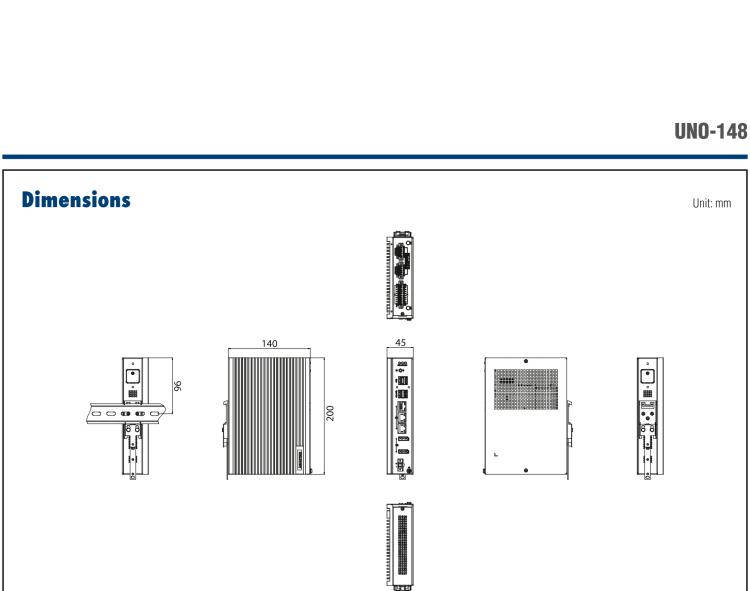 研華UNO-148 常規(guī)無風扇DIN導(dǎo)軌控制器，采用第11代Intel? Core? i處理器