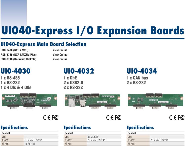 研華UIO-4032 UIO40-Express I/O 擴(kuò)展卡，支持 RS-232, USB & GbE