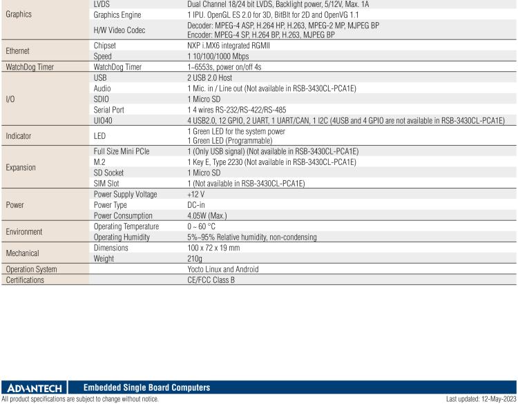 研華RSB-3430 基于NXP Arm Cortex-A9 i.MX6平臺,精簡功能的2.5寸緊湊型單板電腦。搭配UIO20/40可快速擴展各種外設(shè)接口