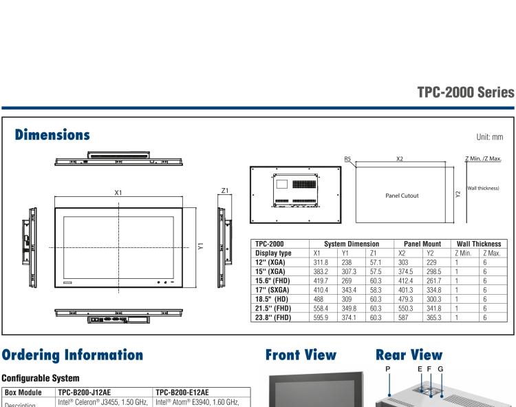 研華TPC-2151T 模組化工業(yè)瘦客戶機(jī)多點(diǎn)觸控平板電腦，配備15“XGA LED LCD和Intel?Celeron?處理器