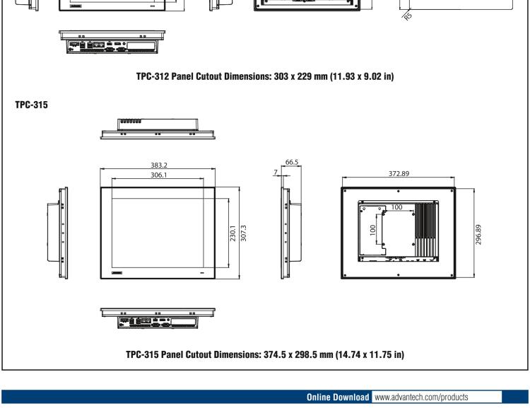 研華TPC-315 15英寸XGA TFT LED LCD觸摸屏電腦，搭載第八代Intel?Core? i3/ i5/ i7處理器，內(nèi)置8G DDR4 RAM