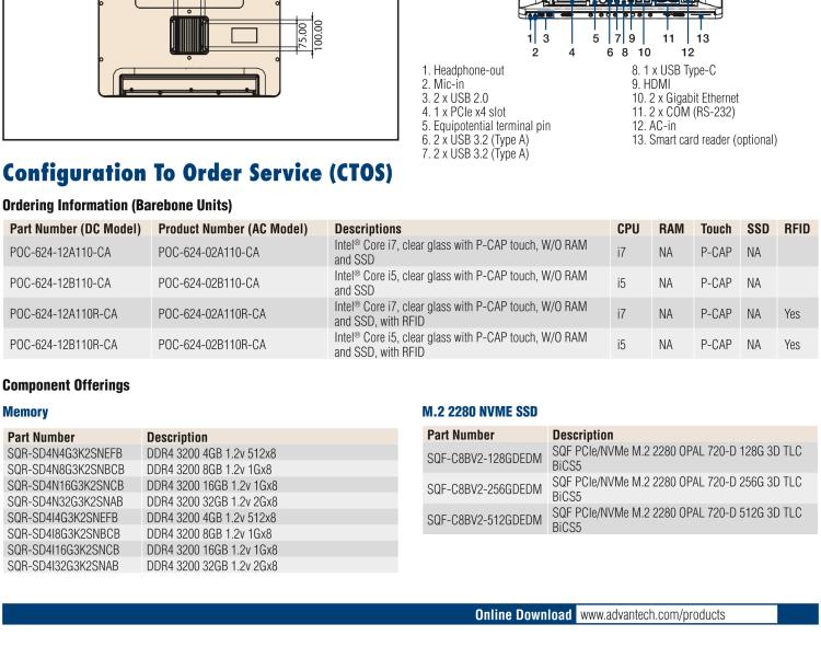 研華POC-624 23.8"高性能醫(yī)用一體機，可用于多種醫(yī)療應用