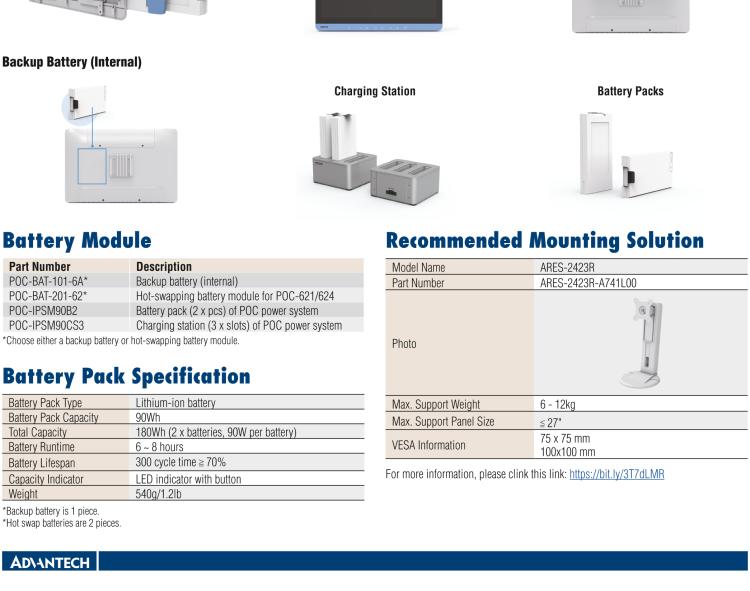 研華POC-624 23.8"高性能醫(yī)用一體機，可用于多種醫(yī)療應用