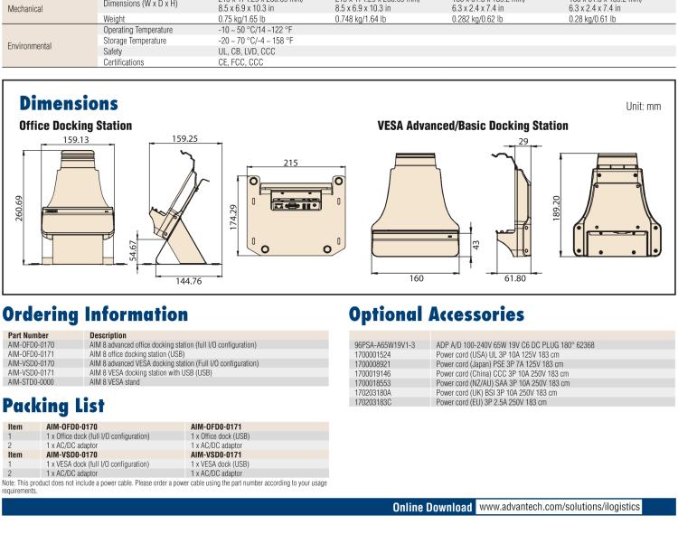研華AIM-75S 8"RISC架構工業(yè)級移動平板電腦， 搭載高通? 驍龍? 660處理器, Android 10系統(tǒng), 并通過Google GMS認證