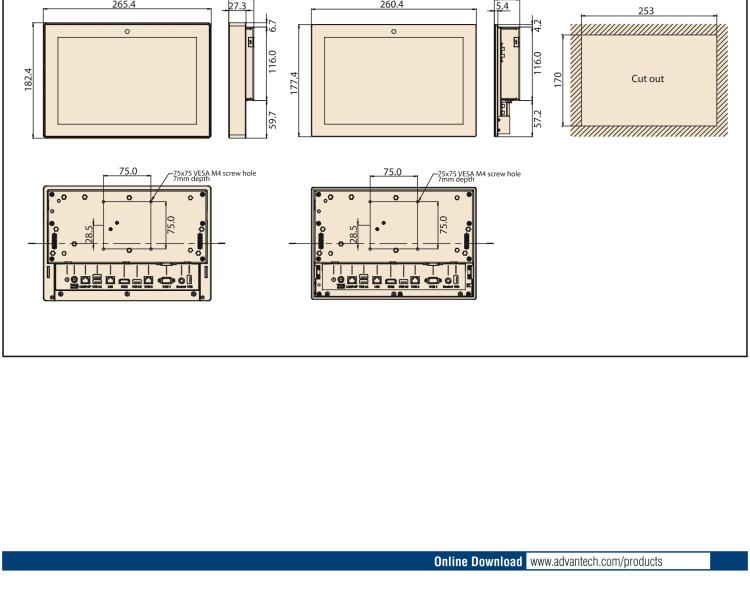 研華UTC-510D(POE) 10.1" 多功能觸控一體機，內(nèi)置Intel?Celeron? N2807/ J1900