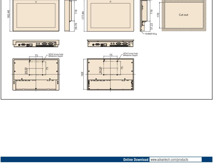 研華UTC-510D 10.1" 多功能觸控一體機(jī)，內(nèi)置Intel? Atom E3825 / Celeron J1900