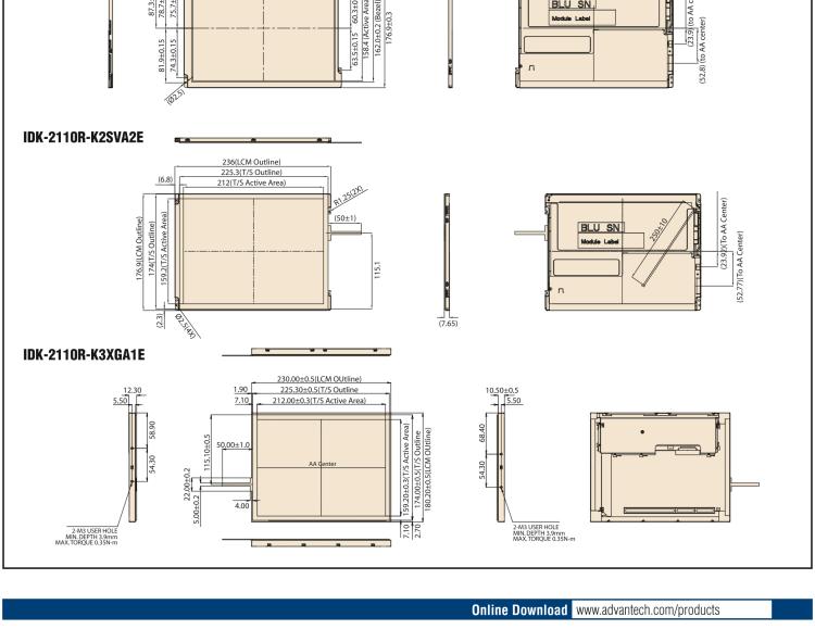 研華IDK-2110 10.4” SVGA 1200cd/m2 超高亮度工業(yè)顯示套件，帶 LED 背光燈、LVDS 接口