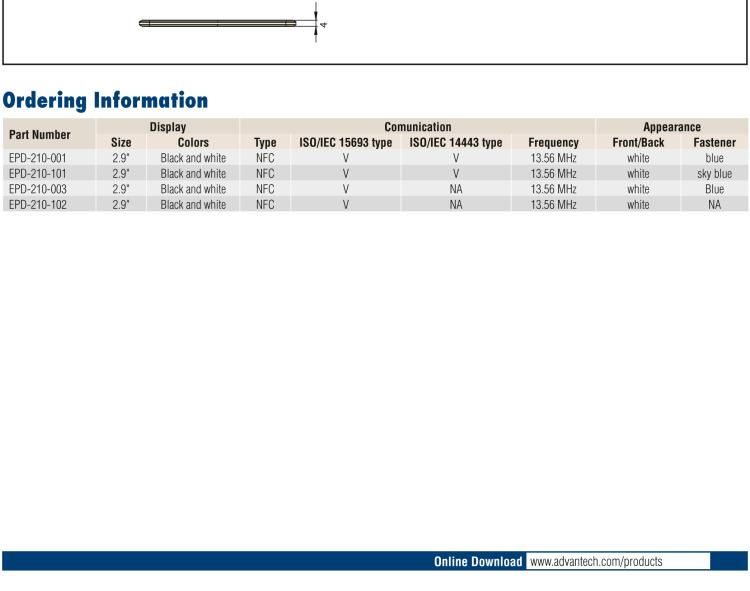 研華EPD-210 2.9" 電子紙解決方案，NFC、無電池，用于倉庫、物流箱和名片。