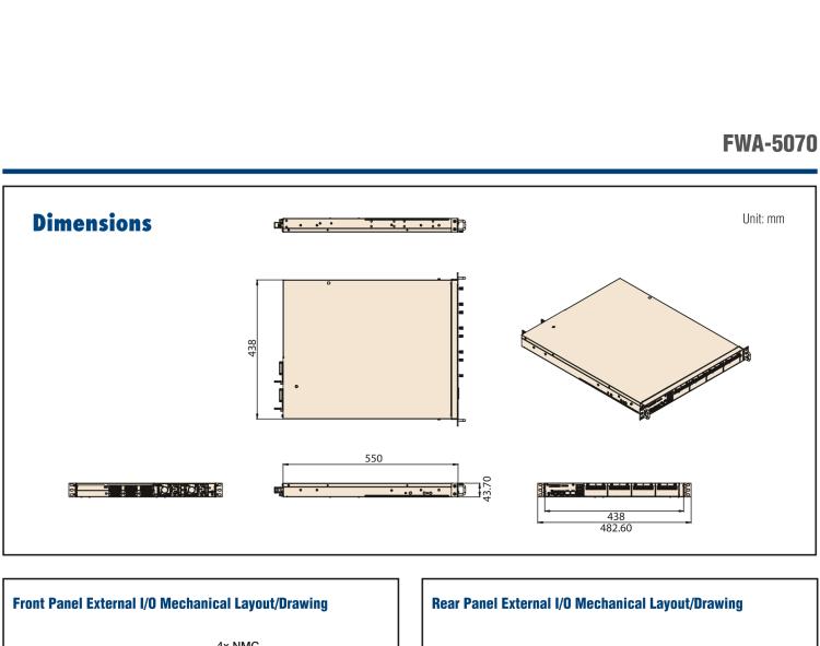 研華FWA-5070 基于Intel?Xeon?處理器可擴展系列1U機架式網(wǎng)絡(luò)應用平臺，最高支持4個NMC插槽