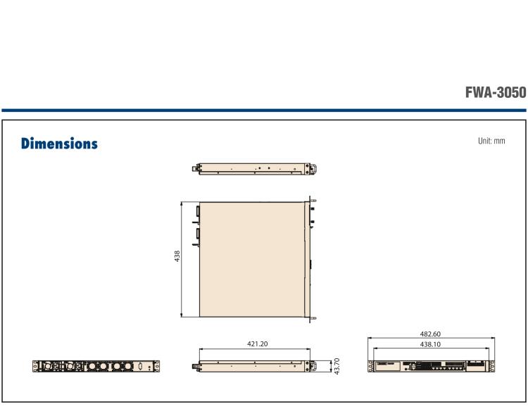 研華FWA-3050 基于Intel?Xeon D-2100系列處理器，用于uCPE和下一代防火墻的遠程可管理1U網(wǎng)絡(luò)應用平臺