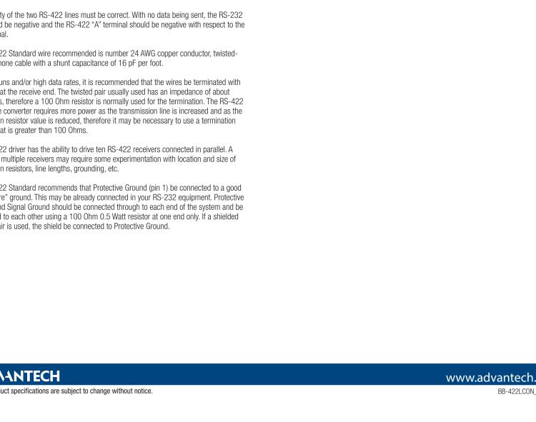 研華BB-422LCON 串口轉(zhuǎn)換器，RS-232 DB-25 M至RS-422 DB25 F