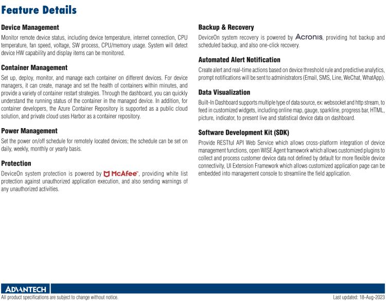 研華DeviceOn DeviceOn.DM是IoT設(shè)備管理，可遠(yuǎn)程管理連接的設(shè)備并提供集中式管理功能。